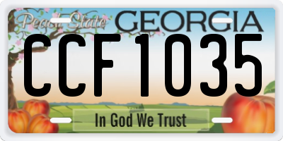 GA license plate CCF1035