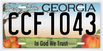 GA license plate CCF1043