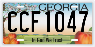 GA license plate CCF1047