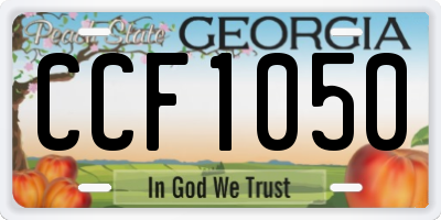 GA license plate CCF1050