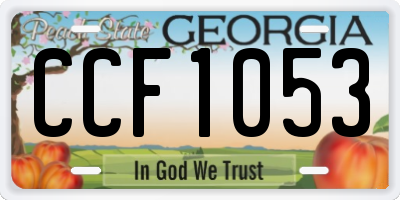GA license plate CCF1053