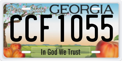 GA license plate CCF1055