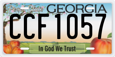 GA license plate CCF1057