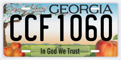 GA license plate CCF1060