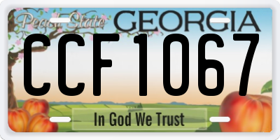 GA license plate CCF1067