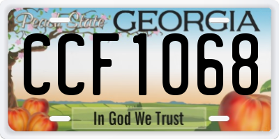 GA license plate CCF1068