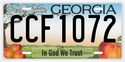 GA license plate CCF1072