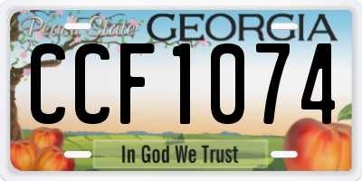 GA license plate CCF1074
