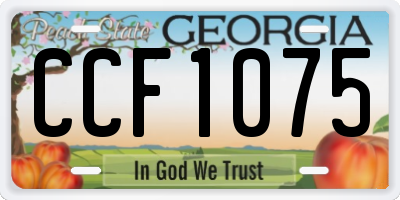 GA license plate CCF1075