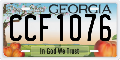 GA license plate CCF1076