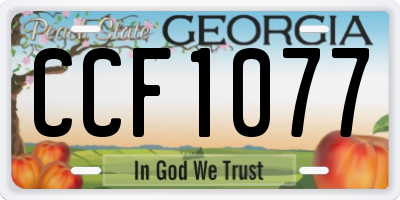 GA license plate CCF1077