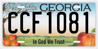 GA license plate CCF1081