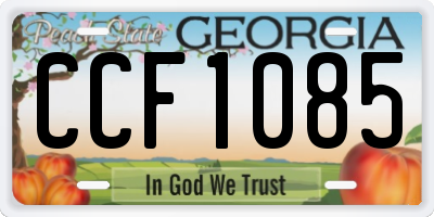GA license plate CCF1085