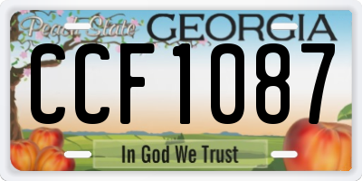 GA license plate CCF1087