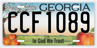 GA license plate CCF1089