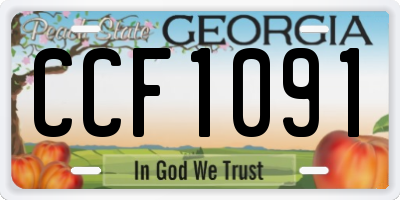 GA license plate CCF1091