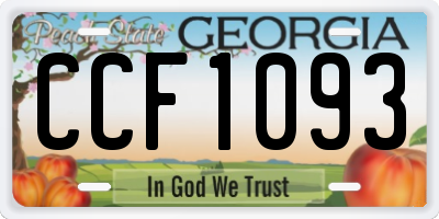 GA license plate CCF1093