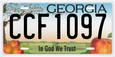 GA license plate CCF1097
