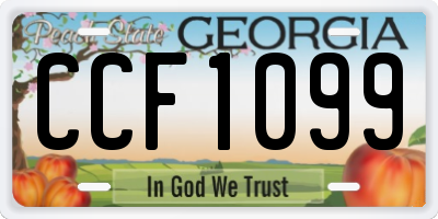 GA license plate CCF1099