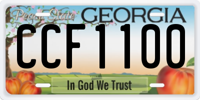 GA license plate CCF1100