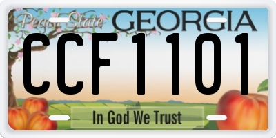 GA license plate CCF1101