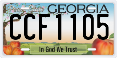 GA license plate CCF1105