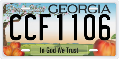 GA license plate CCF1106