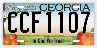 GA license plate CCF1107