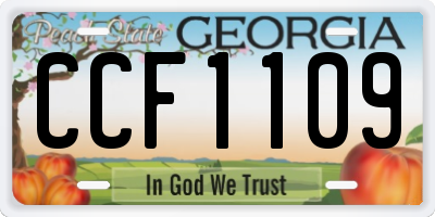 GA license plate CCF1109