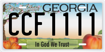 GA license plate CCF1111