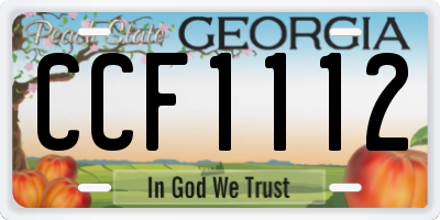 GA license plate CCF1112