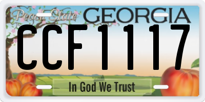 GA license plate CCF1117