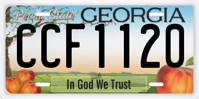 GA license plate CCF1120