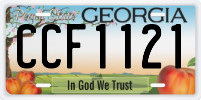 GA license plate CCF1121