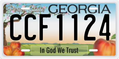 GA license plate CCF1124