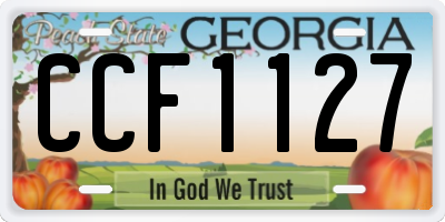 GA license plate CCF1127