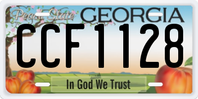 GA license plate CCF1128