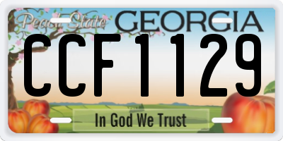 GA license plate CCF1129