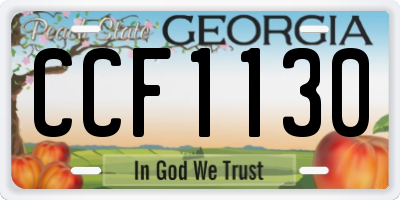 GA license plate CCF1130