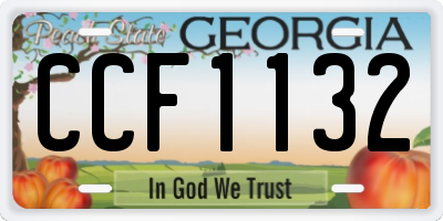 GA license plate CCF1132
