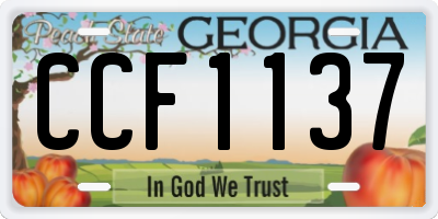 GA license plate CCF1137