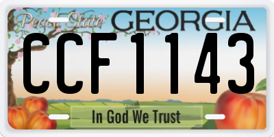GA license plate CCF1143