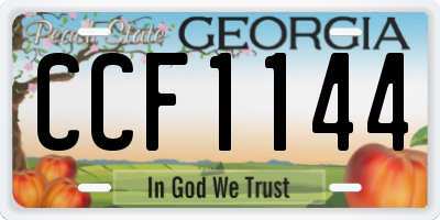 GA license plate CCF1144