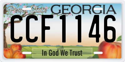 GA license plate CCF1146