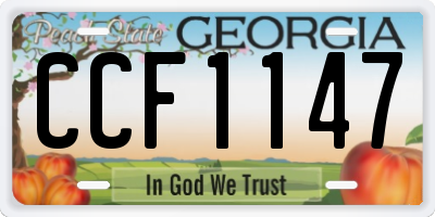 GA license plate CCF1147
