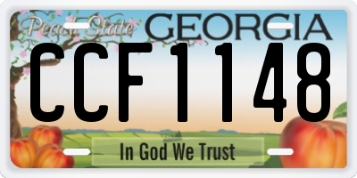 GA license plate CCF1148