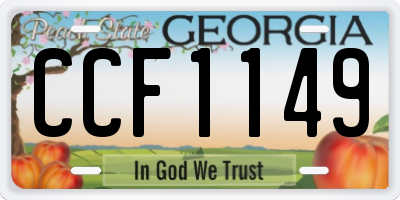 GA license plate CCF1149