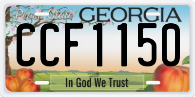 GA license plate CCF1150