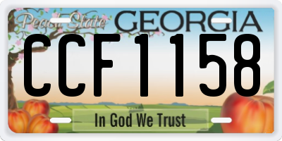 GA license plate CCF1158