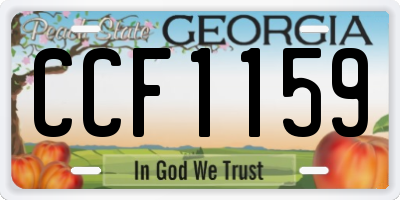 GA license plate CCF1159